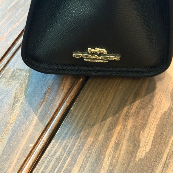 Coach Tilly Top Handle Grain Leather Satchel Crossbody Shoulder Bag Black EC - Picture 3 of 5